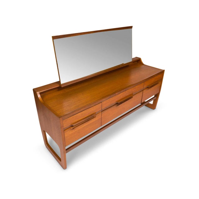 G-Plan Furniture Vintage Mid-Century G-Plan Lowboy Dresser With Vanity For Sale - Image 4 of 12
