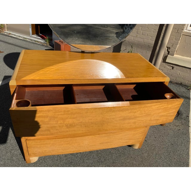 Mid 20th Century Art Deco Style Chest of Drawers With Attached Mirror For Sale - Image 12 of 12