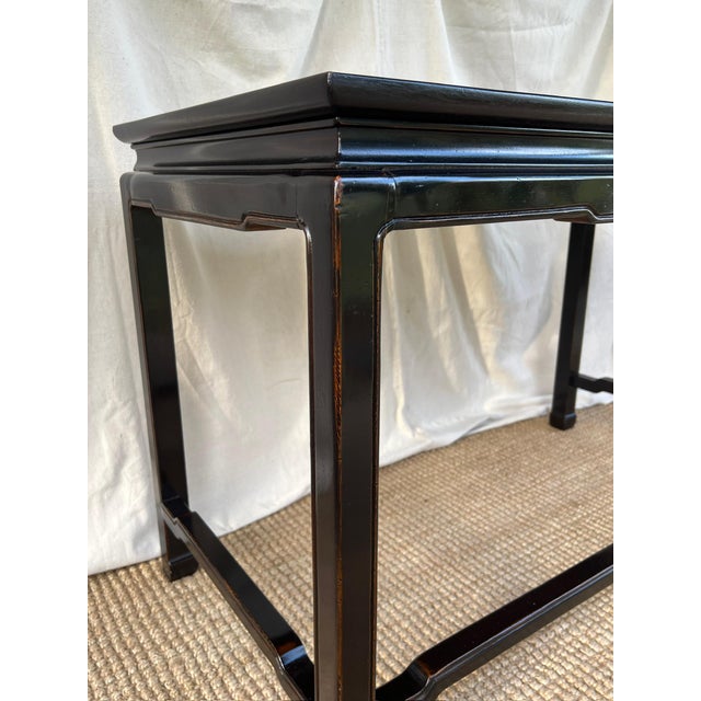 Chinese A Vintage Henredon Ebonized Mahogany Ming Style Console Table or Desk For Sale - Image 3 of 8