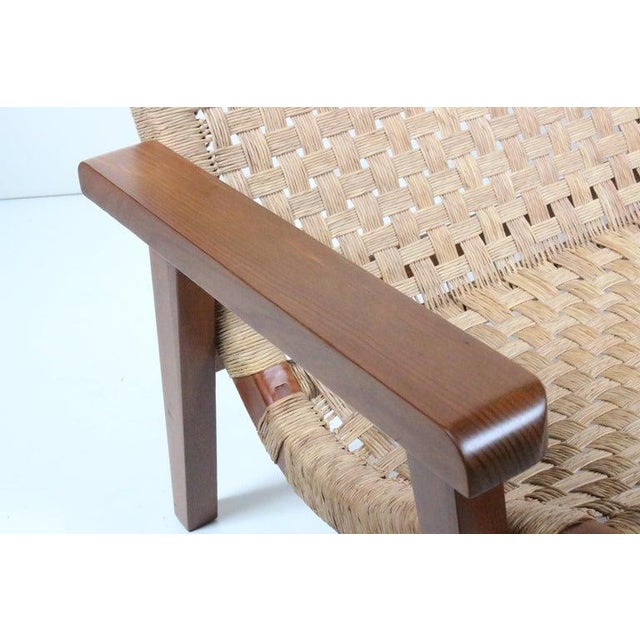 Brown Michael Van Beuren Bauhaus Teak and Raffia Loveseat, Circa 1940 For Sale - Image 8 of 13