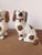 Vintage Staffordshire Spaniel Dog Figurines Pair, White Gold Ceramic Dogs, Staffordshire Style Dog Statues, Victorian Dog Decor For Sale - Image 4 of 13
