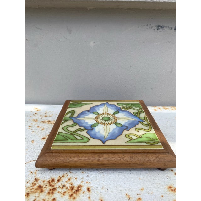 Art Nouveau Art Nouveau Majolica Trivet Circa 1900 For Sale - Image 3 of 4