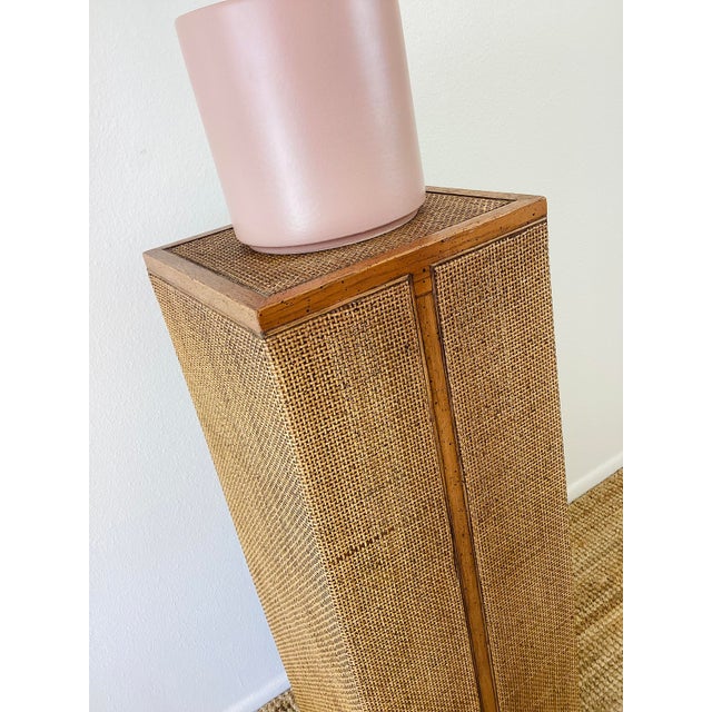 Vintage 1970s Woven Rattan / Reed Tall Art Pedestal For Sale - Image 10 of 12