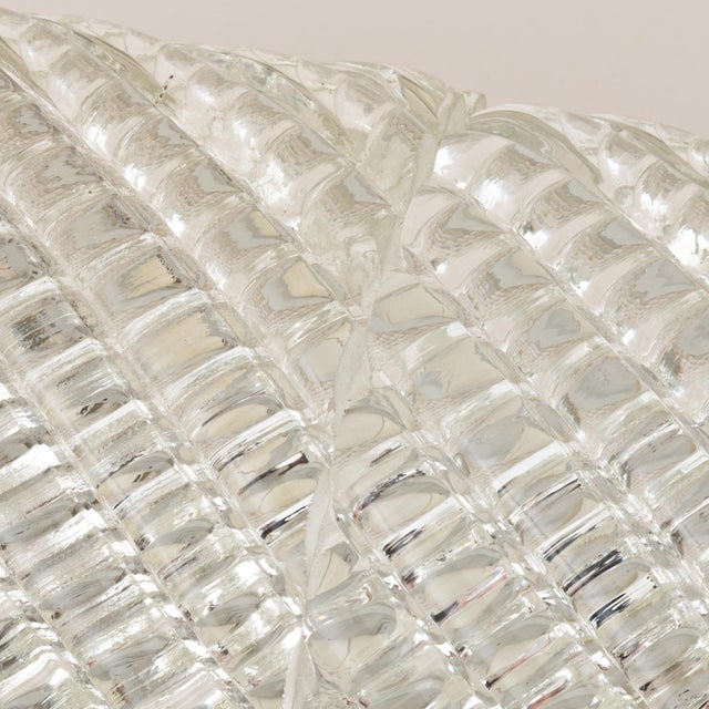 Set of 2 Clear Murano Glass Wall Sconces in the Style of Barovier & Toso, 1950s For Sale - Image 10 of 12