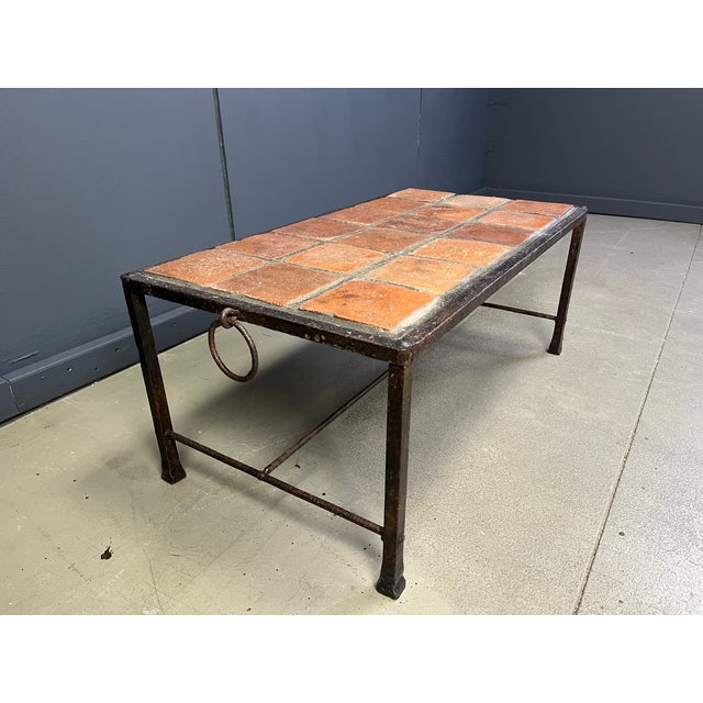 Spanish Iron and Ceramic Tile Coffee Table, 1950s For Sale - Image 10 of 12