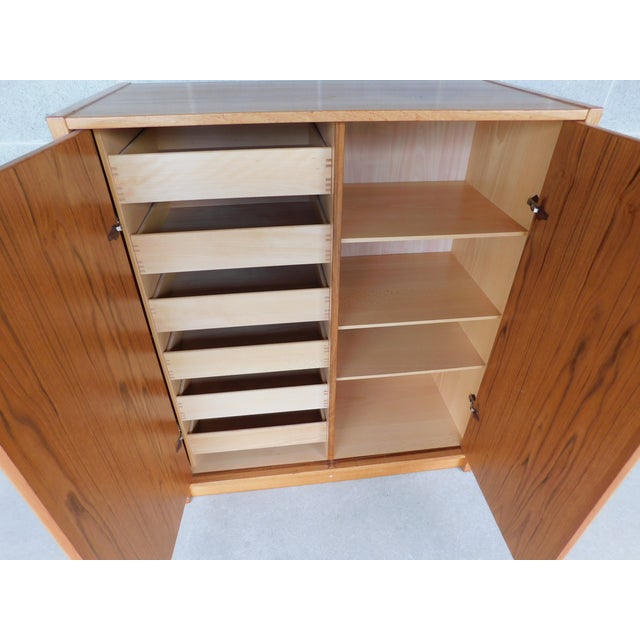 Mid-Century Modern Jesper Danish Modern Teak Armoire / Wardrobe Fitted Interior Chest For Sale - Image 3 of 15