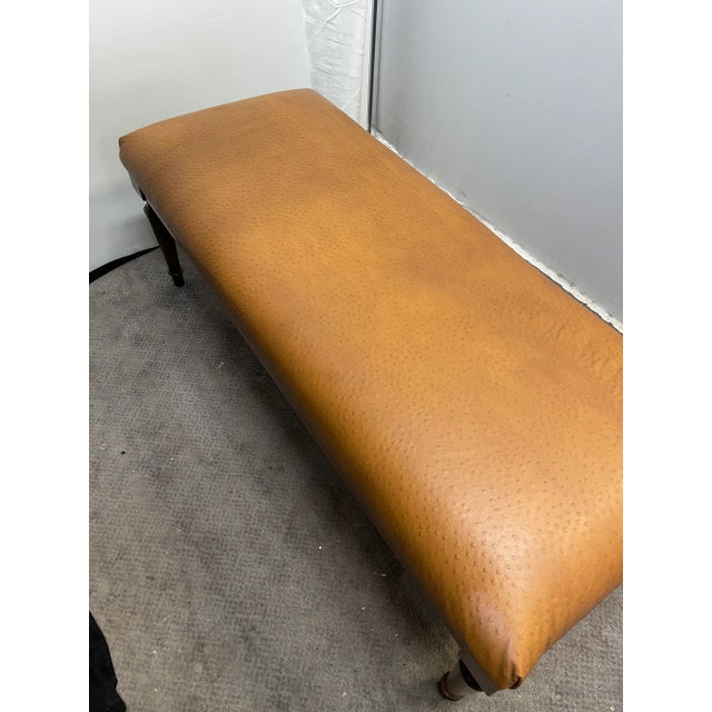 Mid 20th Century Mid Century Modern Rosewood Long Bench With Ostrich Leather Seat For Sale In Philadelphia - Image 6 of 7