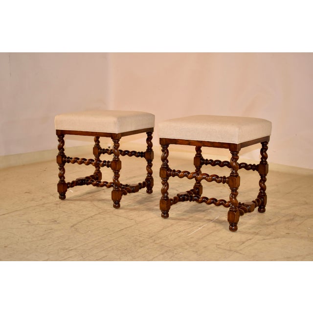 19th Century Pair of 19th Century Turned French Stools For Sale - Image 5 of 6