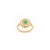 18k Halo Diamond Round Emerald Bridal Ring Size 6 For Sale - Image 9 of 12