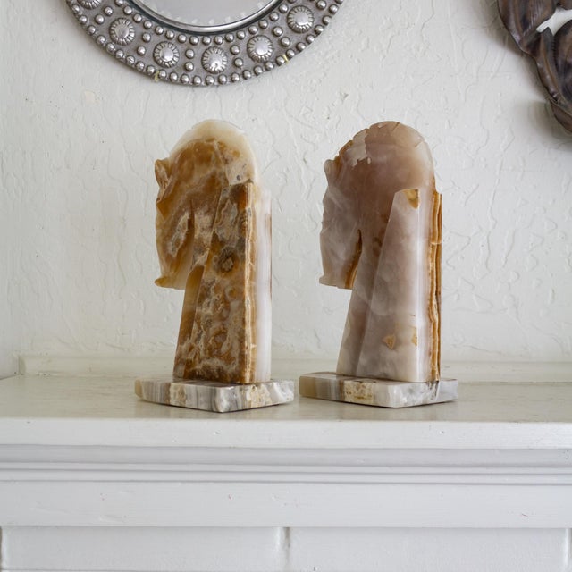 Set of Art Deco Style Trojan Horse Onyx Bookends For Sale - Image 10 of 15