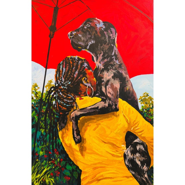 Loved Like Family, Godfrey Afebuame (2026), Acrylic on Canvas, Animal, Pet, Realism, Impressionist. Contemporary Impasto Painting For Sale