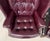 Maroon Pair of Vintage Maroon Leather Wingback Chairs by Classic Leather For Sale - Image 8 of 17
