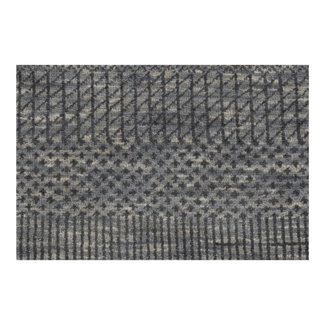 10' x 14' Savannah Hand Knotted Modern Grey Wool & Silk Rug For Sale