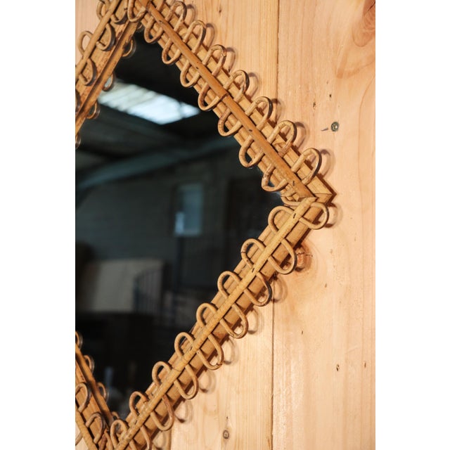 Rattan Mirror and Wall Table by Franco Albini, 1960, Set of 2 For Sale - Image 6 of 18