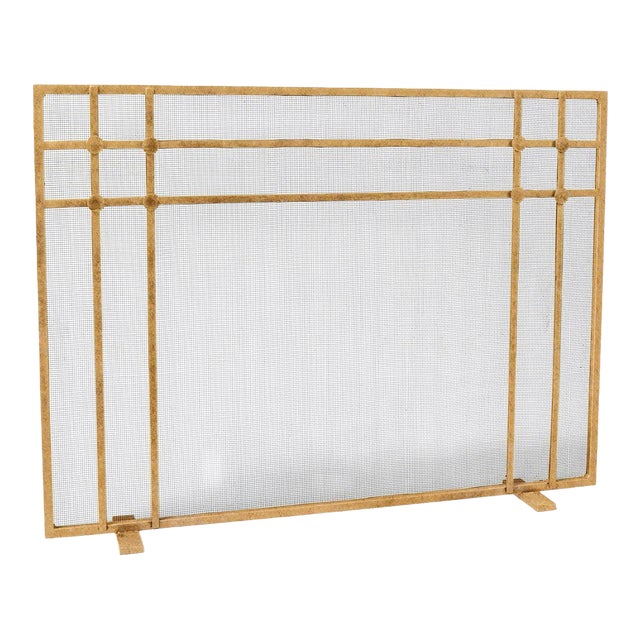 Brilliant Gold Henry Fireplace Screen For Sale