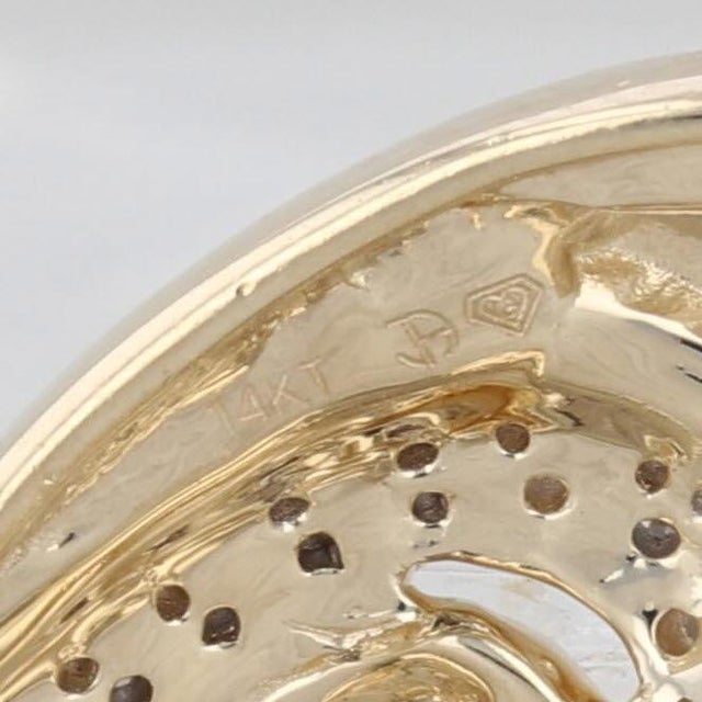 Gold 0.35ctw Diamond Swirl Teardrop Pendant 14k Yellow Gold For Sale - Image 8 of 8