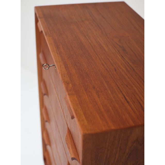 Tall Vintage Danish Chest of Drawers in Teak, 1960s For Sale - Image 9 of 16
