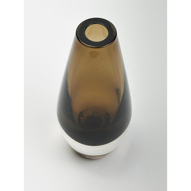 Vintage Smoked Brown Sommerso Glass Bud Vase from Strombergshyttan, 1960s For Sale - Image 6 of 10