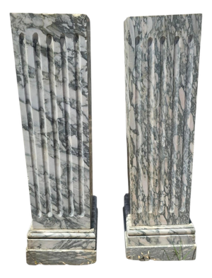Italian Marble Pedestals, 1920s, Set of 2