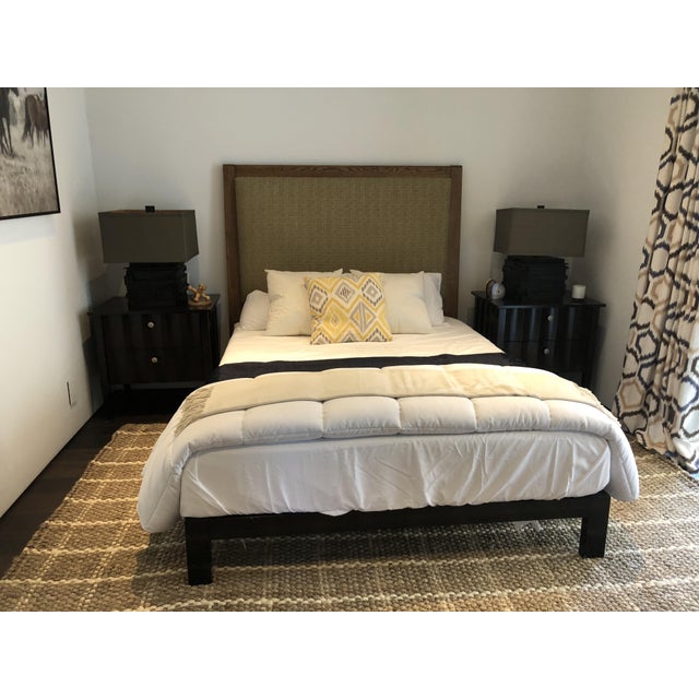 Modern Chocolate Brown Scalloped Detail Nightstands a Pair Chairish