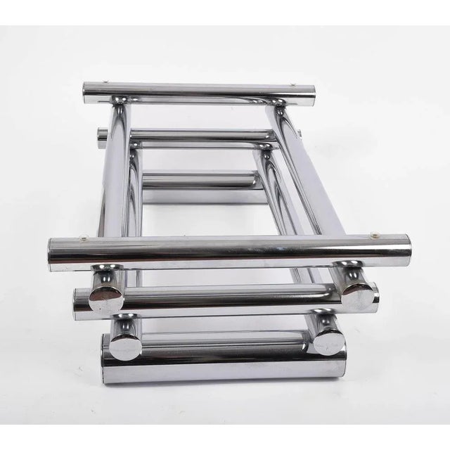 Mid-Century Modern Mid-Century Smoked Glass and Chrome-Plated Tubular Coffee Table in the Style of Paul Mayen, 1970s For Sale - Image 3 of 9