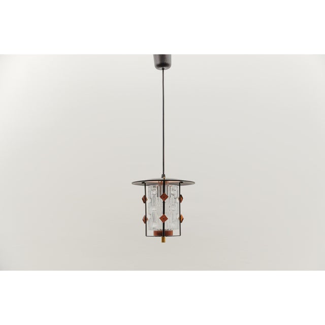 Mid-Century Modern Mid-Century Modern Scandinavian Hanging Lamp in Copper with Teak and Glass, 1960s For Sale - Image 3 of 11