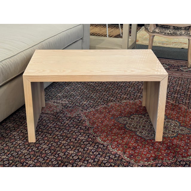 Design Plus Gallery presents a Bleached Oak Wood Side Table. The streamlined table is formed in a low, rectangular...