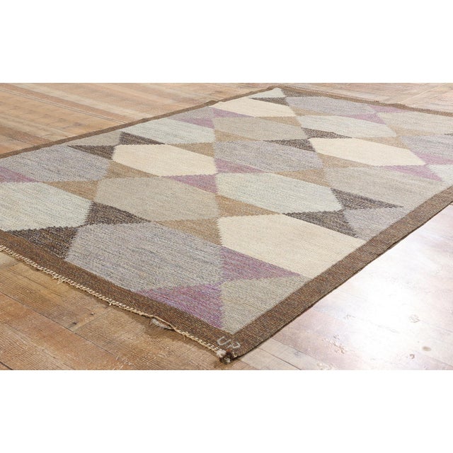 Gray Ulla Parkdal Swedish Scandinavian Röllakan Rug - 05'03 X 08'01 For Sale - Image 8 of 10