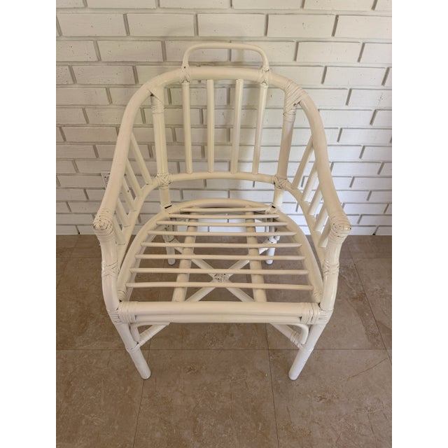 White Vintage 1960s McGuire Style Rattan Arm Chair For Sale - Image 8 of 8