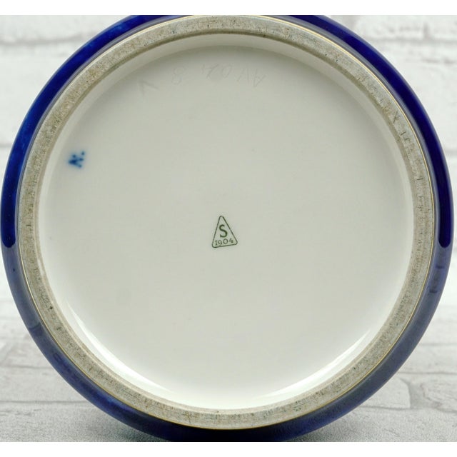 Blue Manufacture Nationale De Sèvres – Large Porcelain Vase With an Agate-Blue Ground – Dated 1904 For Sale - Image 8 of 9