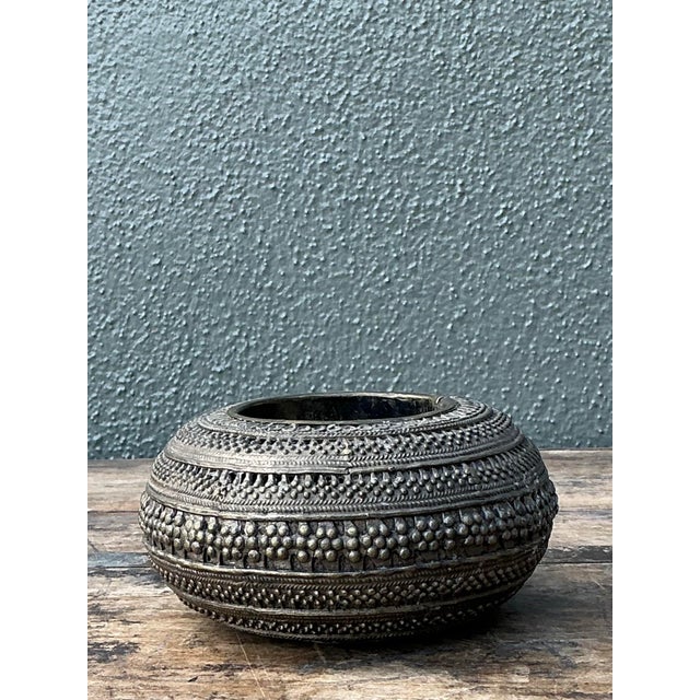 Vintage Engraved Brass Bowl For Sale - Image 12 of 12