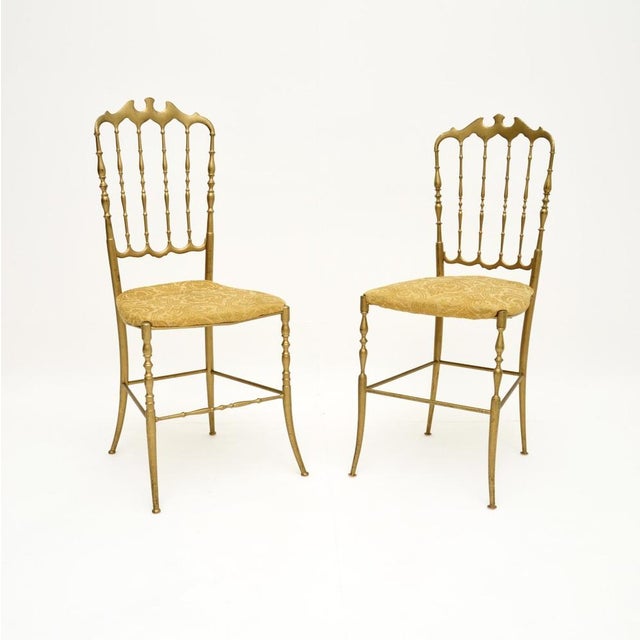 Vintage Italian Chiavari Dining Chairs in Brass, 1950, Set of 2 For Sale - Image 9 of 9