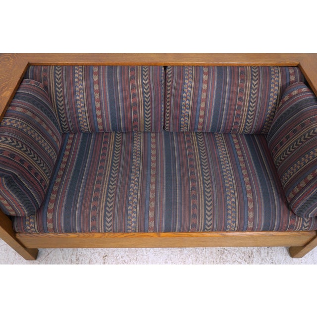 Stickley Mission Oak Arts & Crafts Loveseat For Sale - Image 10 of 18
