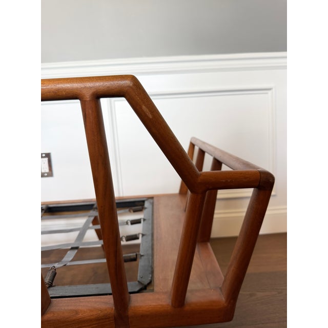 Rare Mel Smilow for Smilow-Thielle Walnut Rail Back Sofa, Circa 1955 For Sale - Image 9 of 12