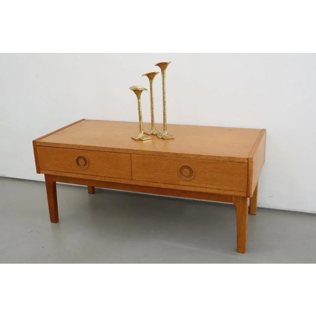 Wood Danish Small Chest of Drawers in Light Oak Lowboard Tv Board Made in Denmark 60s, 1960s For Sale - Image 7 of 8