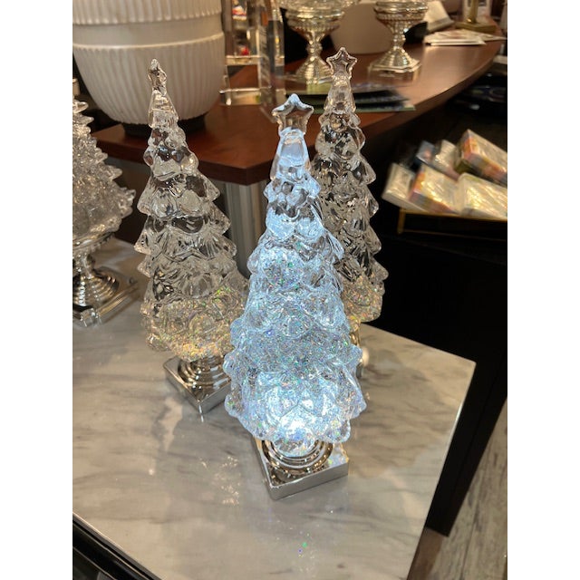 2020s 14" Lighted Tree With Swirling Glitter For Sale - Image 5 of 5
