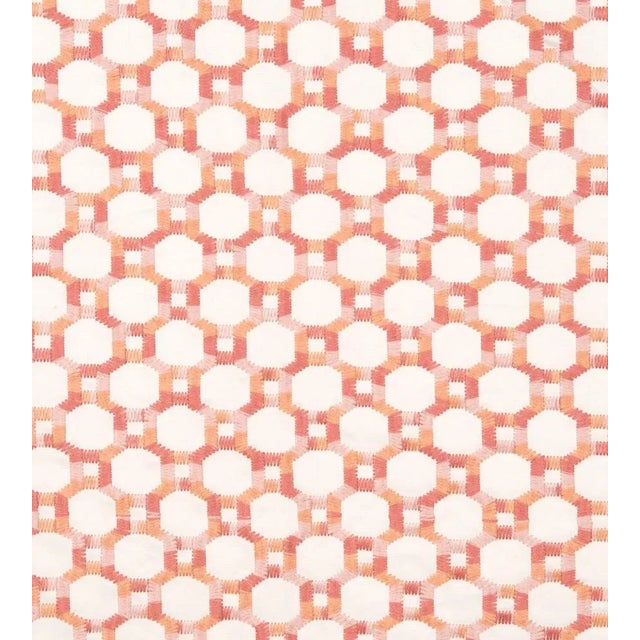 Sample - The House of Scalamandré Island Trellis Fabric, Peach For Sale