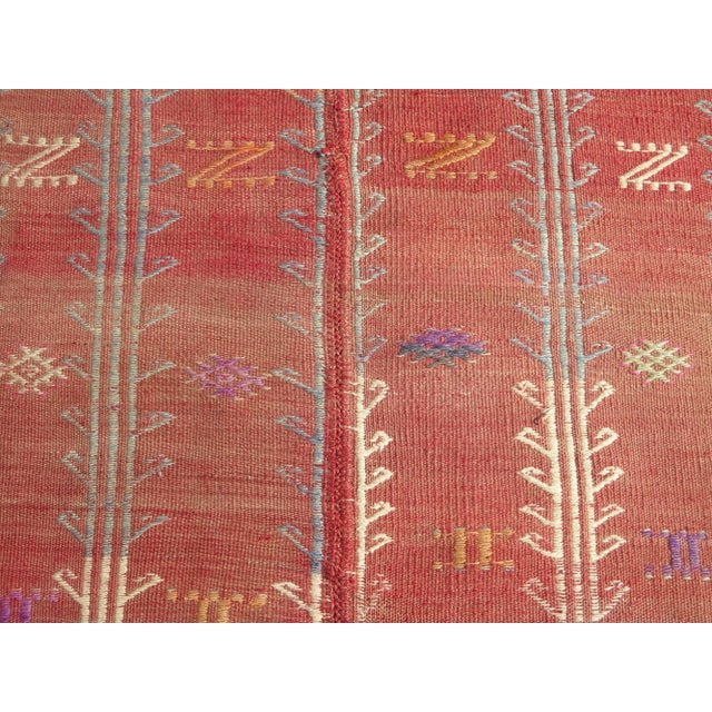 Mid 20th Century Vintage Turkish Handmade Kilim Area Rug For Sale - Image 10 of 11