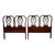 Chippendale Style Mahogany Twin Headboards Pair Carved Wood 1960s Set Vintage For Sale