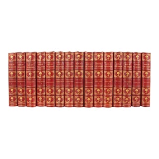 Grolier Society Red Leather-Bound Set Days of the Dandies 15 Volumes For Sale