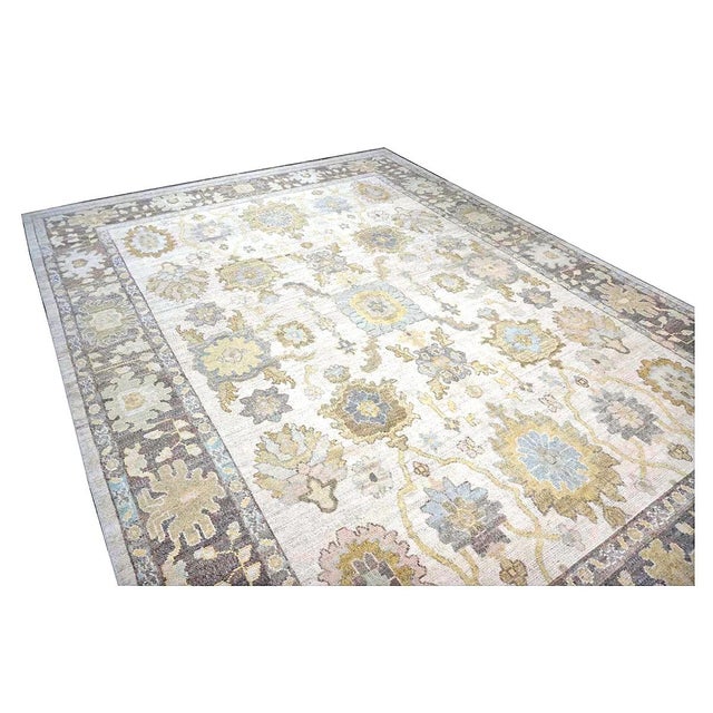 Textile 21st Century Turkish Oushak 10X14 Ash Brown, Buff & Khaki Handmade Area Rug #1144080 For Sale - Image 7 of 15