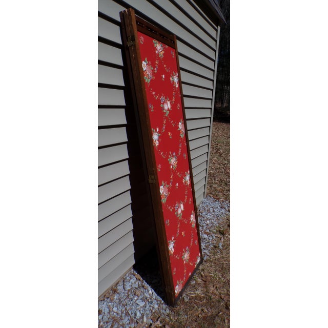Vintage 3 Panel Folding Room Divider Double Sided Privacy Dressing Screen For Sale - Image 12 of 12
