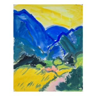 Gabrielle Ricard-Cordingley, Fauvist Landscape, Gouache & Watercolor on Paper, 1960s For Sale
