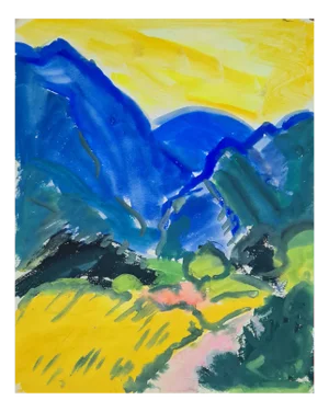 Gabrielle Ricard-Cordingley, Fauvist Landscape, Gouache & Watercolor on Paper, 1960s