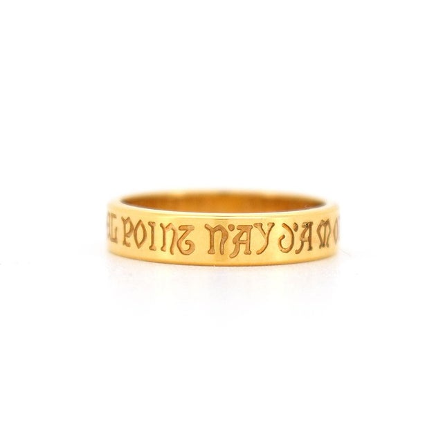 Contemporary Mellerio - l'Annel - 18-Carat Gold Ring With Provençal Inscription, Size 6 For Sale - Image 3 of 5