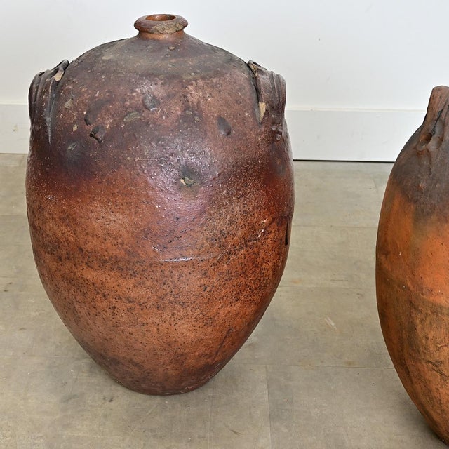 Pair of French 19th Century Massive Ceramic Olive Oil Jars For Sale - Image 15 of 18