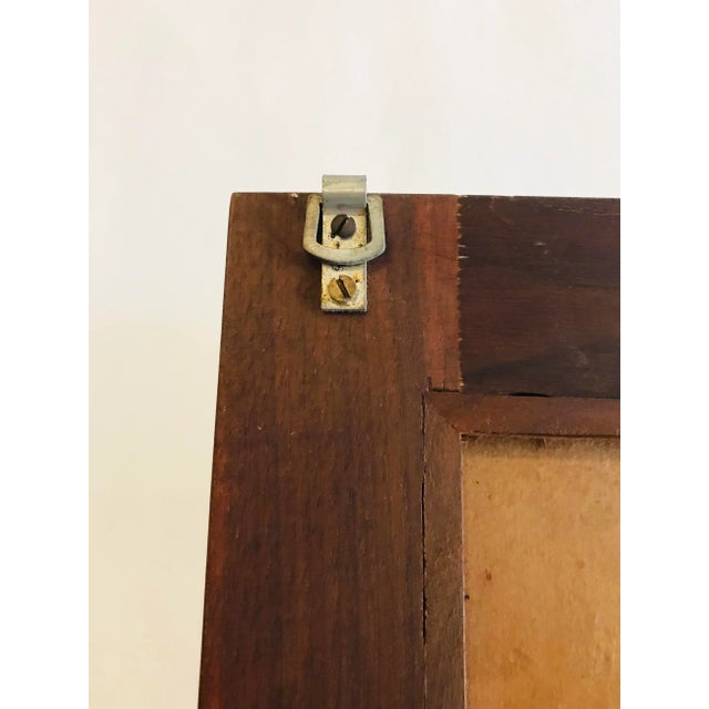 1960s Danish Modern Walnut Wall Mirror With Doweled Hanging Shelf For Sale - Image 9 of 12