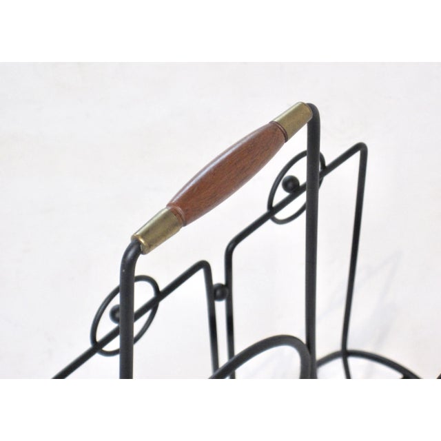 1950s Joseph Burlini Style Iron Magazine Rack For Sale In Detroit - Image 6 of 7