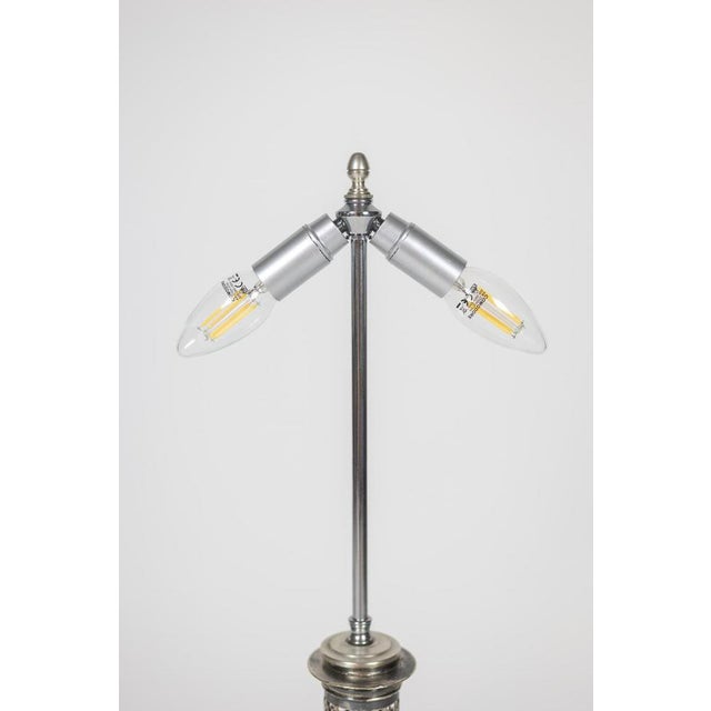 Table Lamps in Metal and Silvered Bronze, 1880s, Set of 2 For Sale - Image 6 of 7