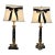 Vintage French Empire Neoclassical Style Marble and Gilt Bronze Table Lamps - Pair For Sale